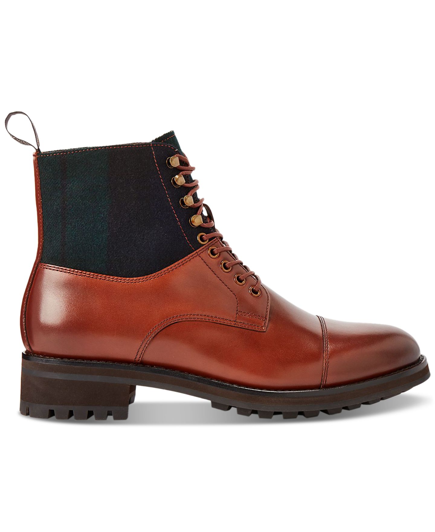 Мужские ботинки Polo Ralph Lauren Bryson из кожи и шерсти с прямым мысом, цвет: Чёрный разноцветный — фото 4