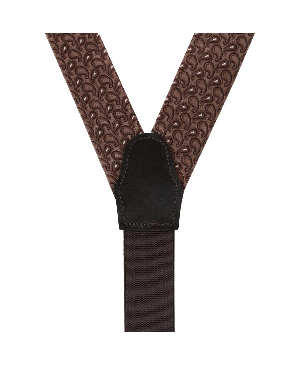 Trafalgar Men's Abner's Amoebas Patterned Silk Button End Private Collection Suspenders