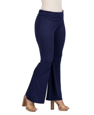 Black Bell Bottom Foldover Waist Sweatpants