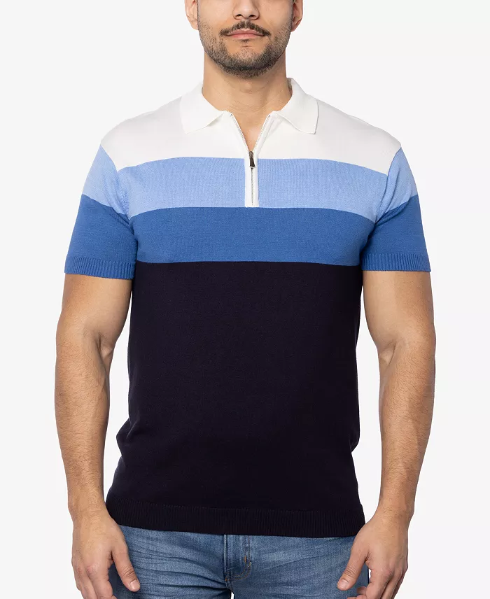 Men's Striped Polo Sweater