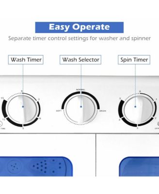 Compact Portable Washing Machine Twin Tub 20 lbs Washer Spinner Home Dorm