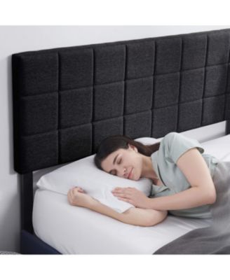 Queen Heavy Duty Adjustable SquareTufted Fabric Headboard