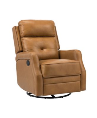  Beatriz 28.74" Wide Genuine Leather Swivel Rocker Recliner