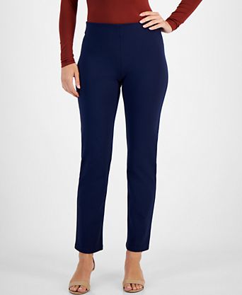 Petite Pull-On Ponté-Knit Pants