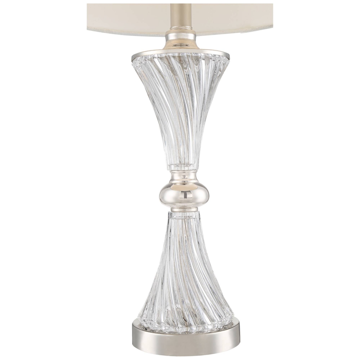 Regency Hill Luca Modern Table Lamps High Set of 2 with Usb Charging Port Glass ChromeMetal White Fabric Drum Shade for Living Room Bedr