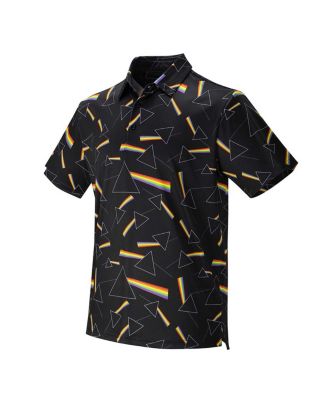 Men's Black Pink Floyd All-Over Prism Polo