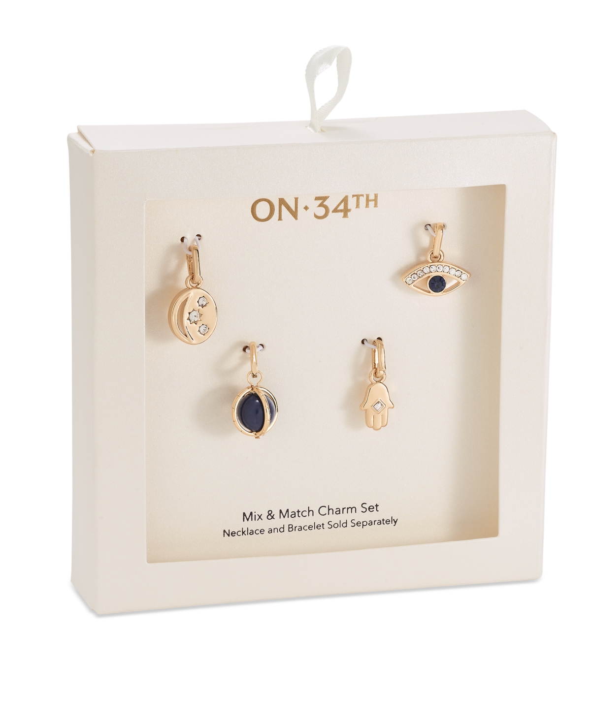 On 34th Gold-tone 4-pc. Set Stone Celestial-themed Mix & Match Charms, Created For Macy's In Gold