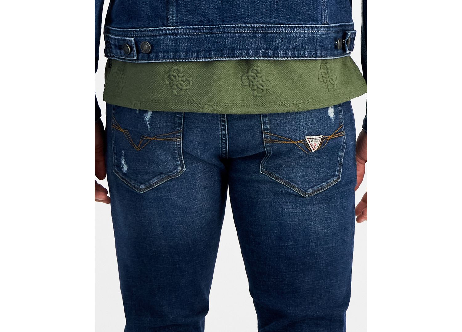 Men's Destroyed Slim Tapered Fit Jeans
