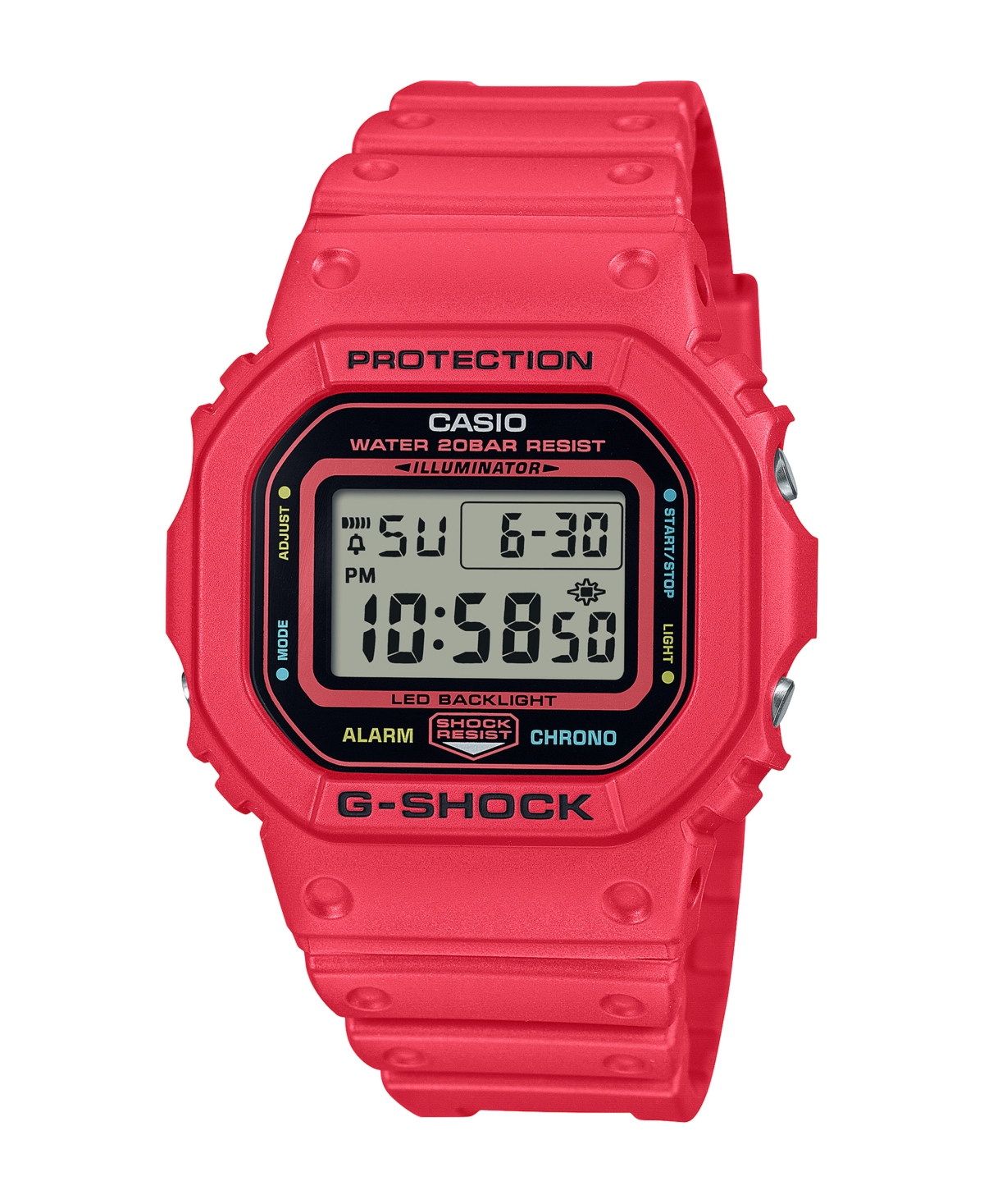 G-SHOCK MEN'S RED RESIN WATCH, 48.9MM, DW5600EP-4 