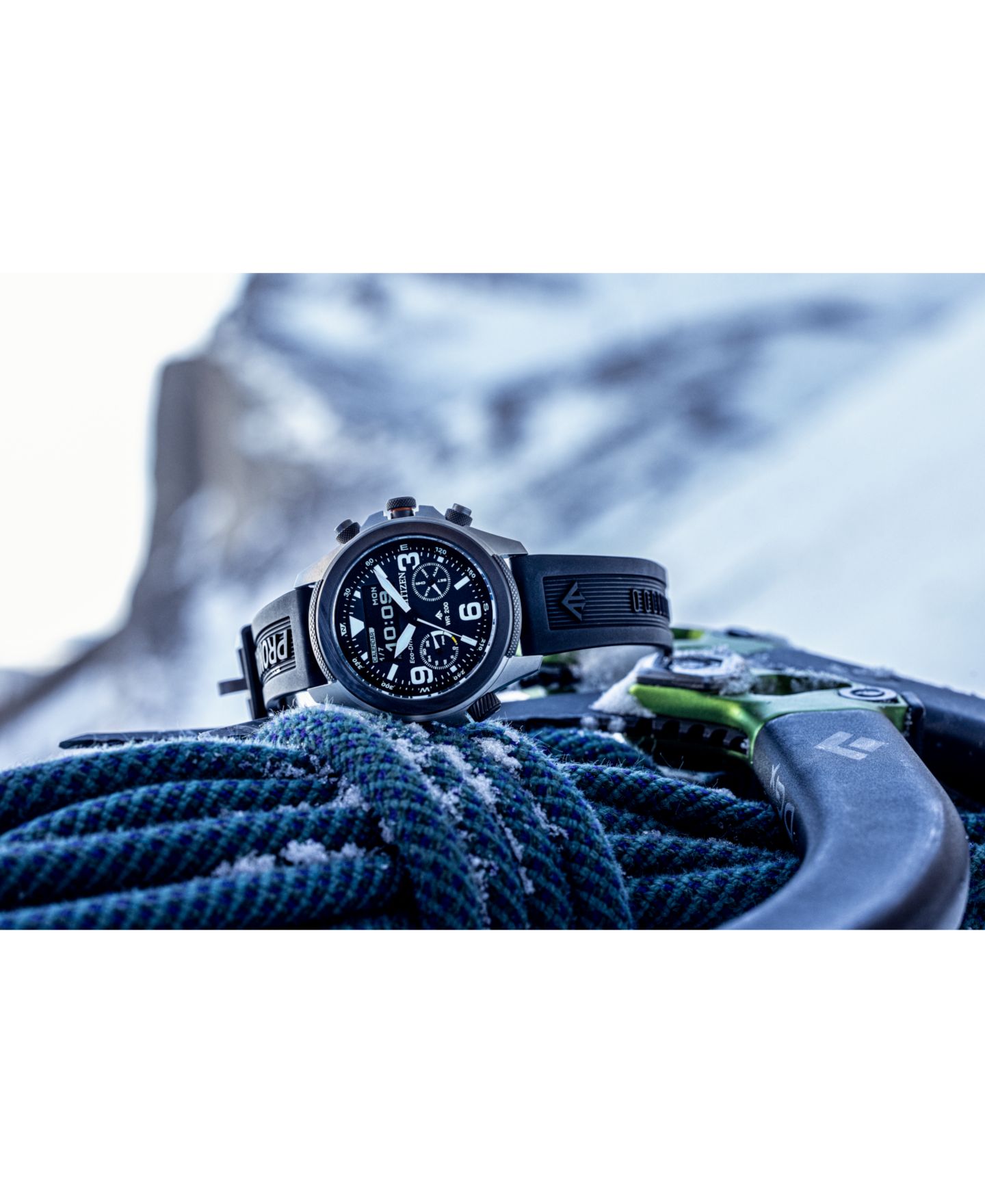 Мужские часы Citizen Eco-Drive Chronograph Promaster Land Black Rubber Strap Watch 44mm — фото 4