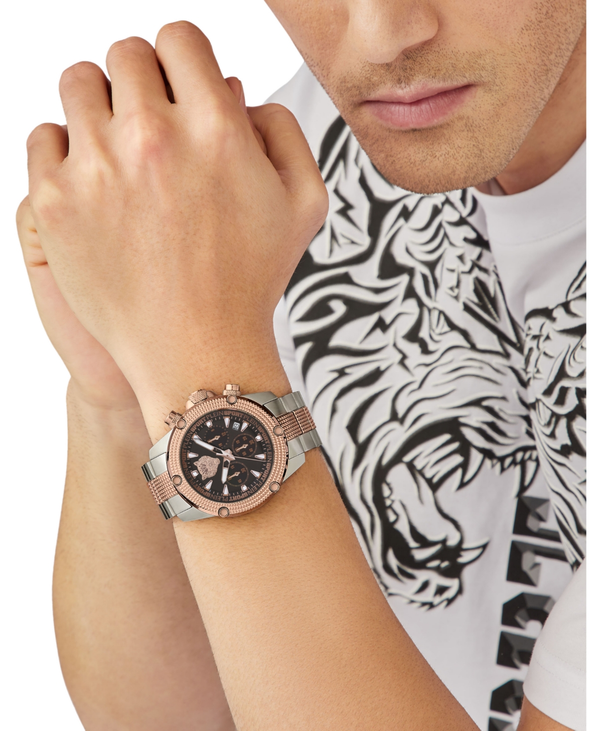 Plein Sport Men's Hurricane Chronograph Date QuartzBracelet 44mm - Two Tone