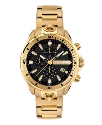 Men's Impact Chronograph Date Quartz IP Yellow Gold Bracelet 46mm