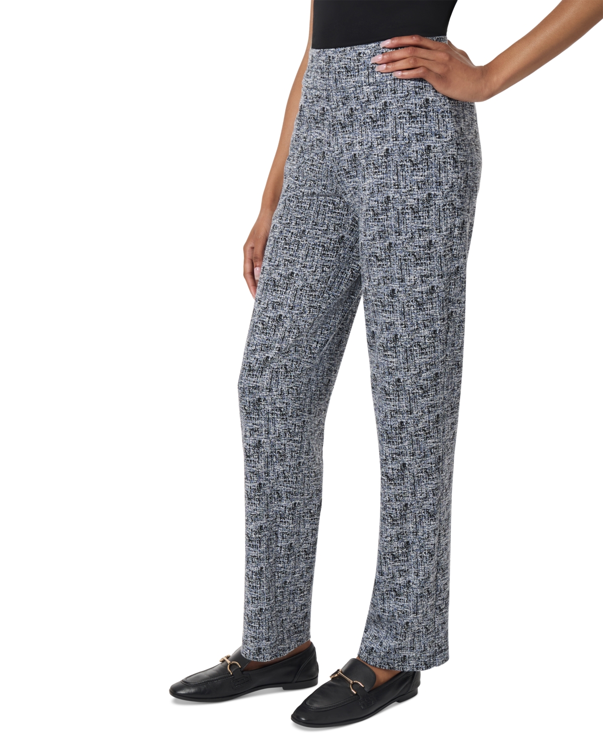 Jones New York Petite Printed Pull-On Straight-Leg Trousers
