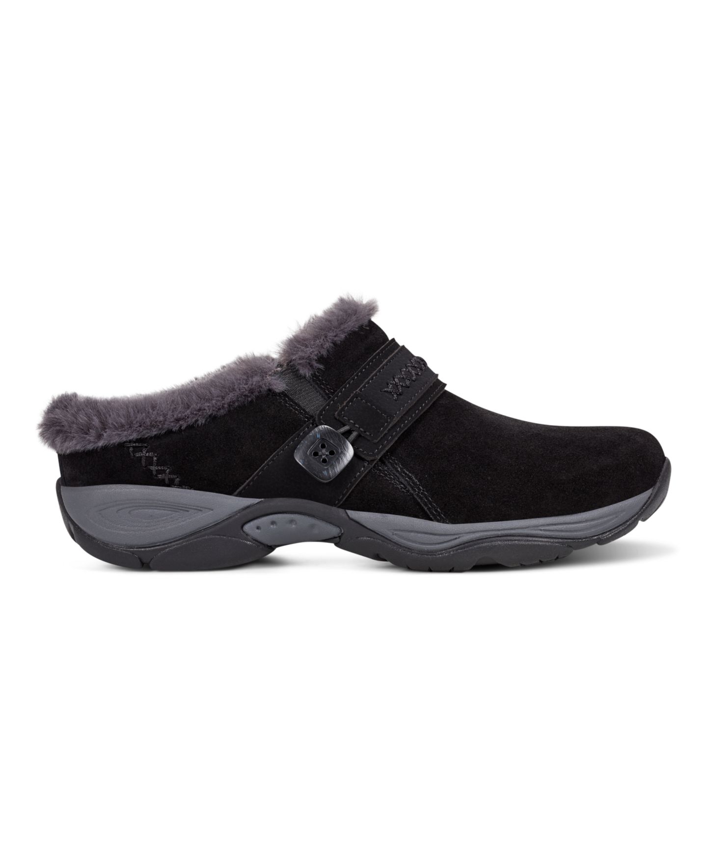 Женские сабо Easy Spirit Elinn Cozy Slip-On Mules, цвет: Чёрный замшевый — фото 2