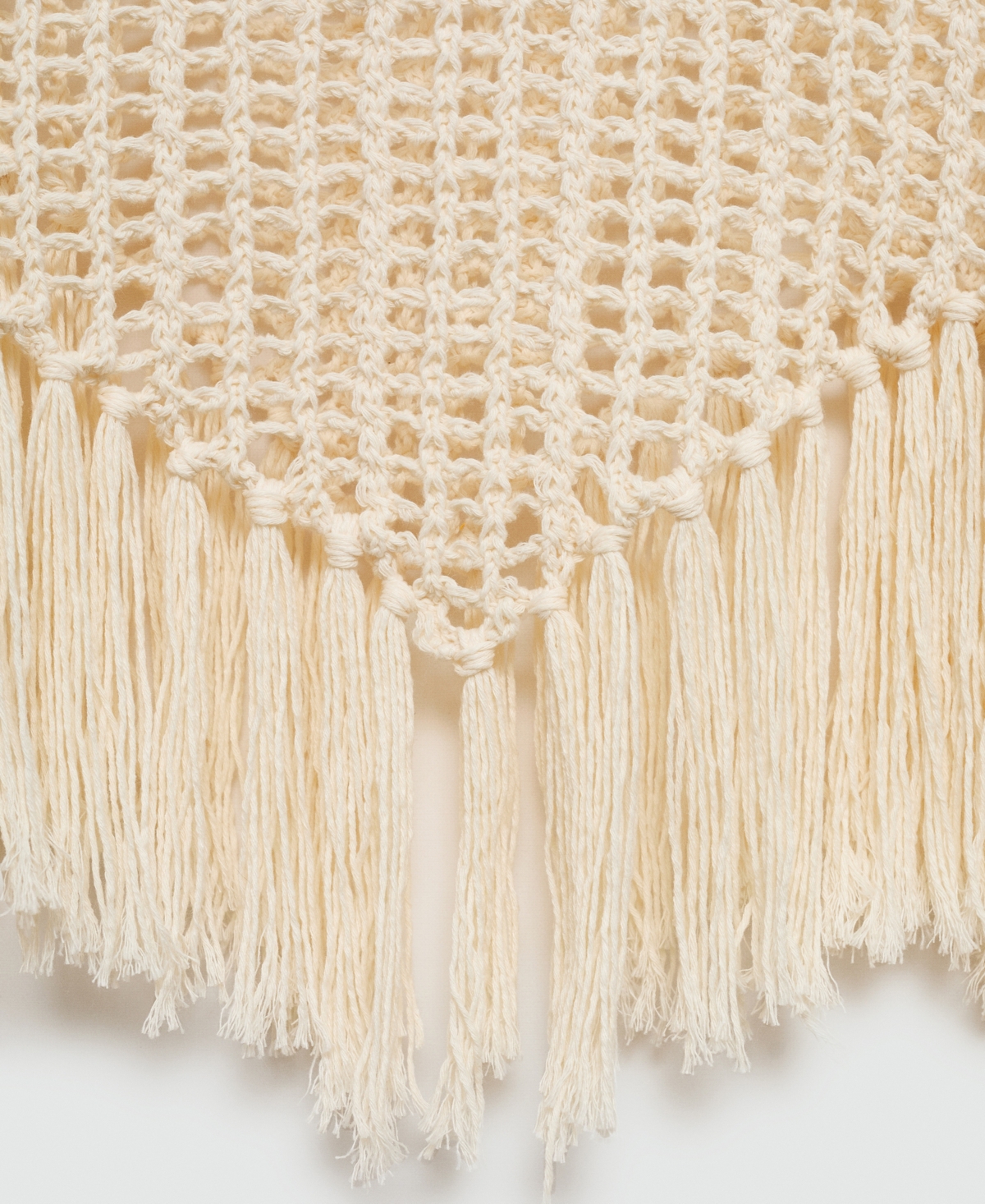 Mango Women's Fringes Detail Openwork Knitted Sweater