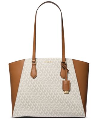 Taryn Large Signature Logo and Leather Tote