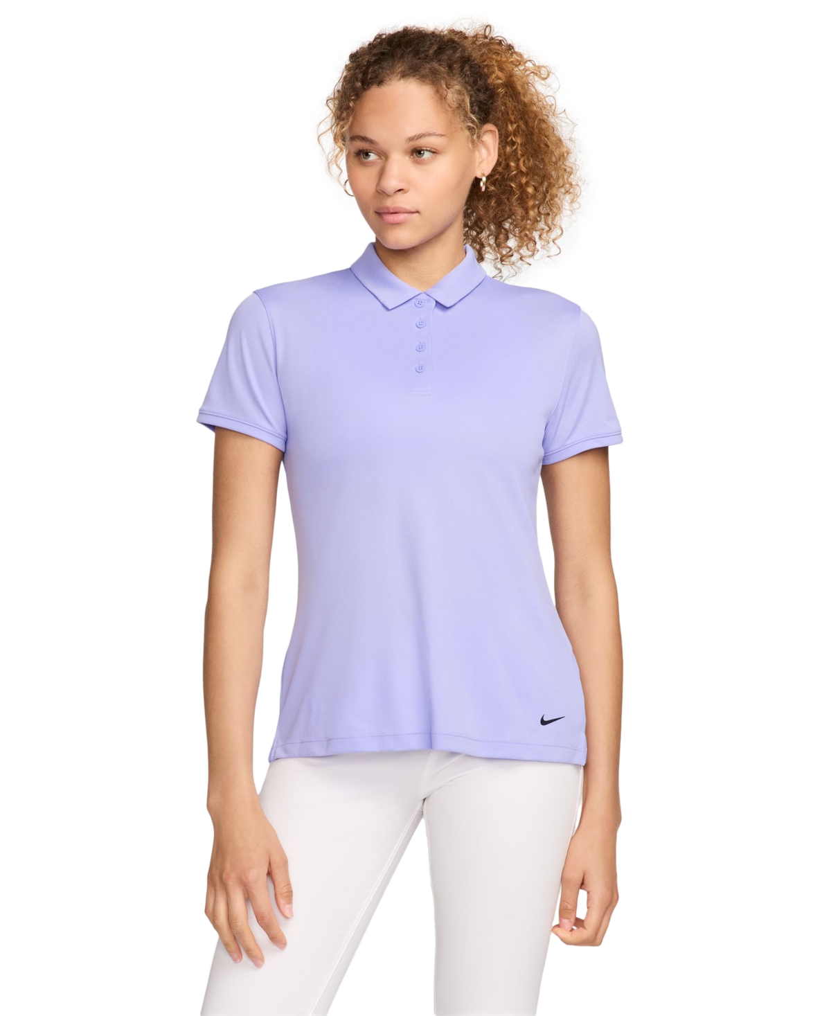 Nike Women's Dri-fit Victory Short-sleeve Golf Polo Shirt In Purple Pulse,black