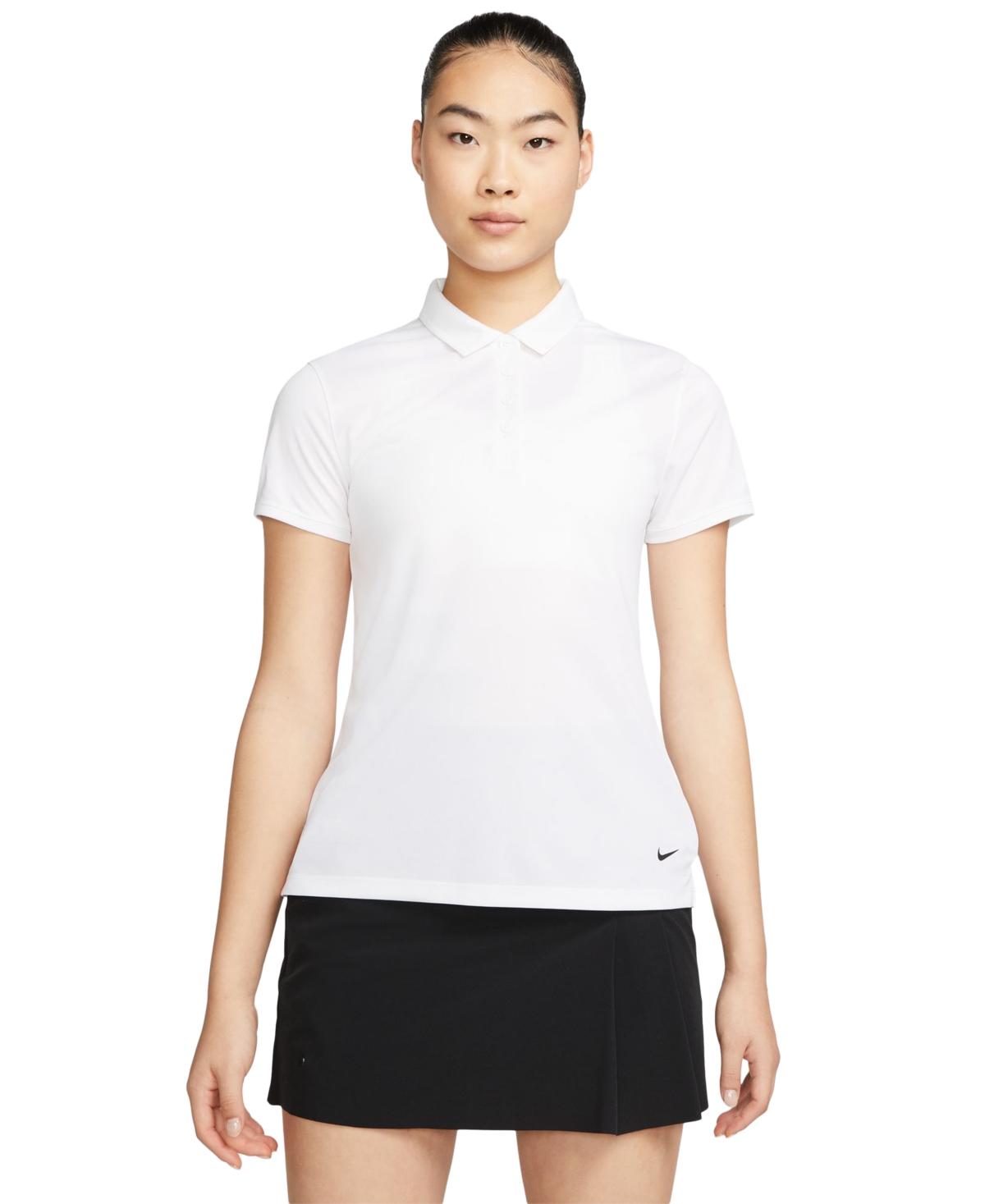 Nike Women's Dri-fit Victory Short-sleeve Golf Polo Shirt In White,black