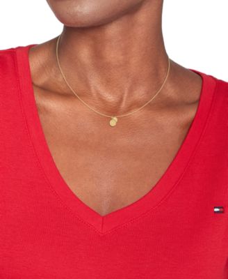 Gold-Tone Circle Crystal Pendant Necklace, 16" + 2" extender