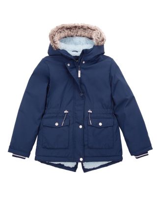 Girls Sherpa Fleece Lined Parka Coat 4-18