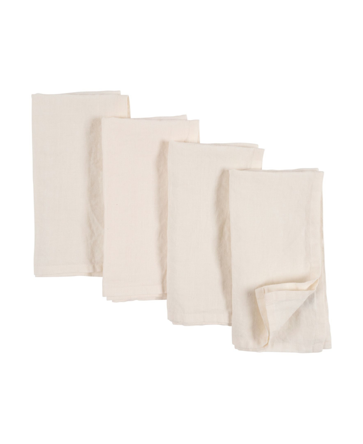Kaf Home Verona Stonewashed Linen Napkins, Set Of 4 In Light Gray