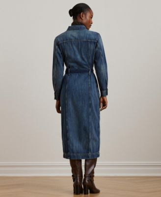 【Lauren Ralph Lauren】Belted Denim Shirtdress Lauren Ralph Lauren Belted Denim Shirtdress - Macy's
