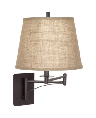 Brinly Farmhouse Rustic Swing Arm Wall Lamp