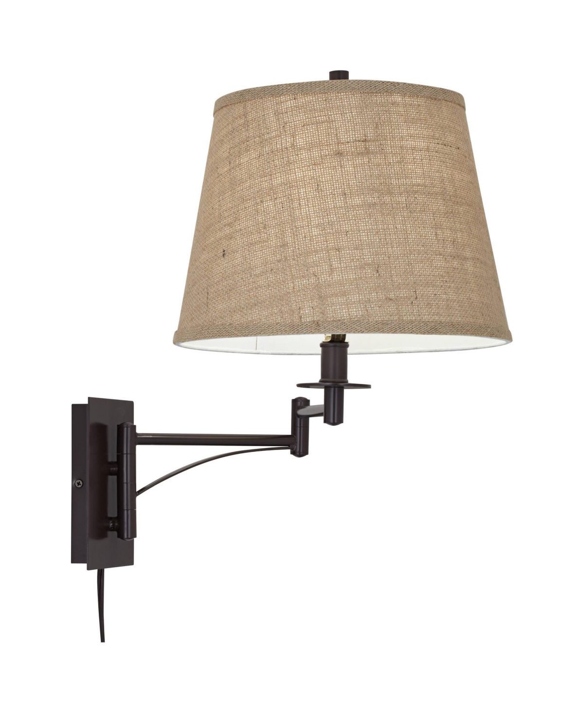 Brinly Farmhouse Rustic Swing Arm Wall Lamp MatteMetal Plug-in 12