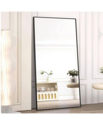 Rectangular Free Stand Mirror 18"x58" in Black