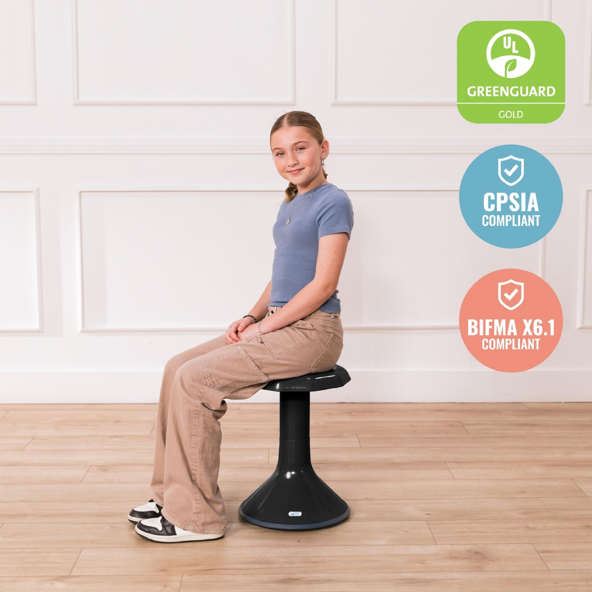 ECR4Kids Ace Active Core Engagement Wobble Stool, 18-Inch Seat Height, Eggplant