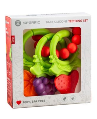 Baby Teething Toys for Newborns 0-6 Months | Textured Silicone Teethers for Infants 6-12 Months | BPA Free | Sensory Exploration | Fruit Shaped | Soothes Baby's Gums | 3 Pack