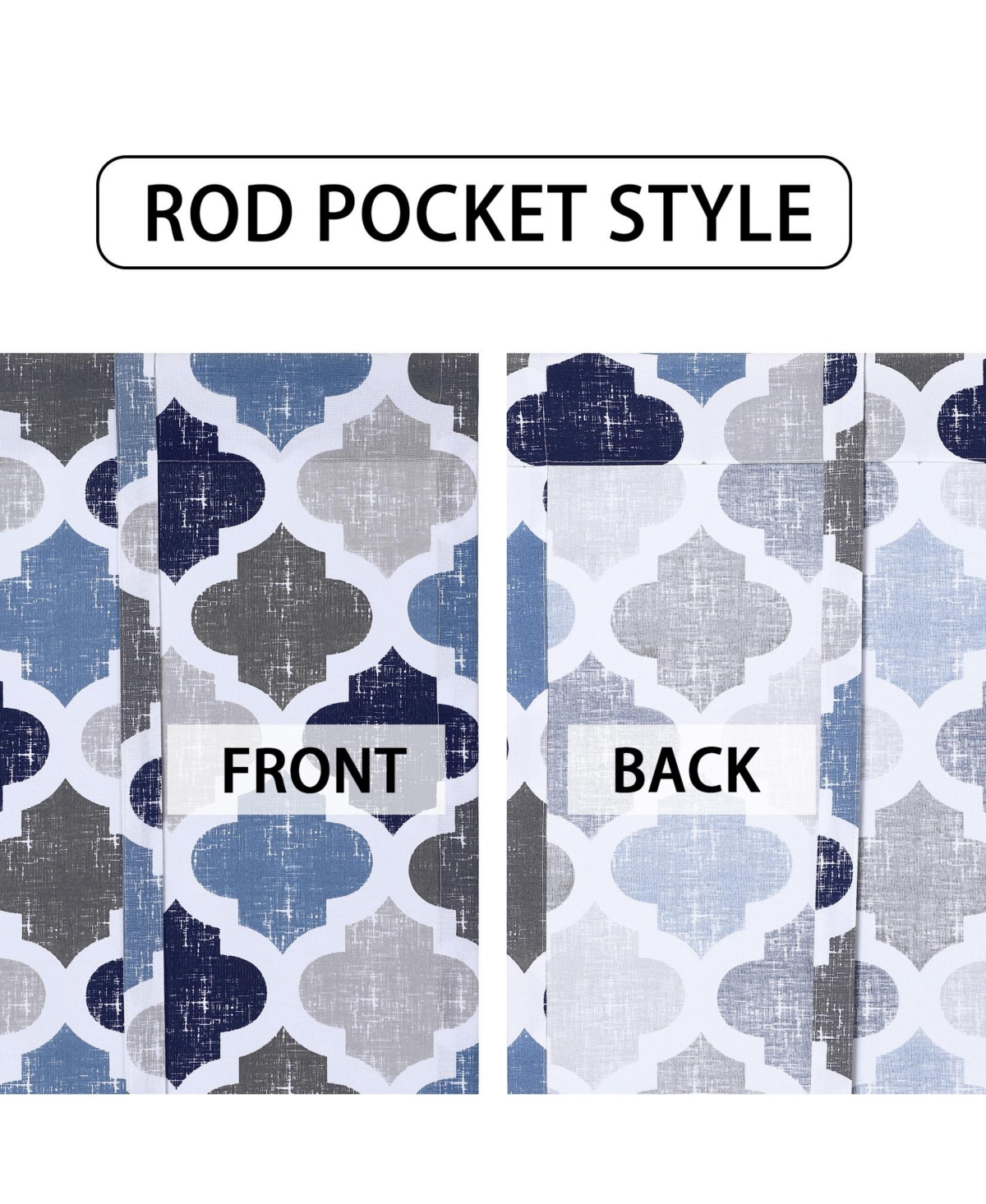 Caromio Quatrefoil Trellis Cotton Blend Rod Peocket Tie Up Shade Curtain, 42