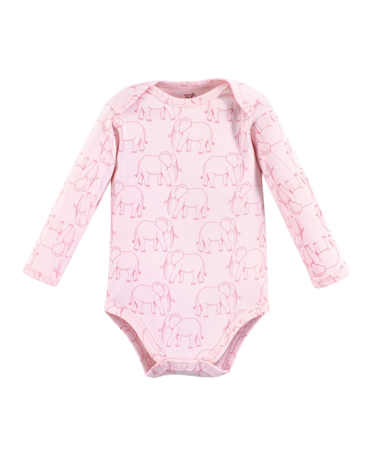 Touched by Nature Baby Girls Organic Cotton Long-Sleeve Bodysuits, 12-18 Months - Pink peanut