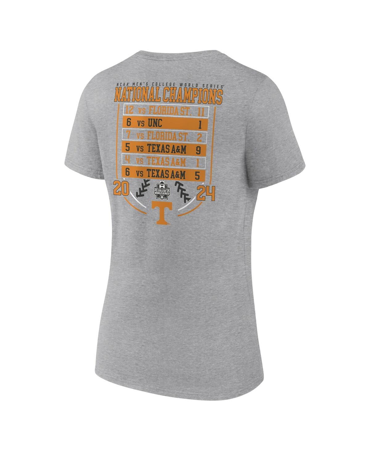 Fanatics Women's Heather Gray Tennessee Volunteers 2024 Ncaa Men's Baseball College World Series Champions Sc In Heather Gray