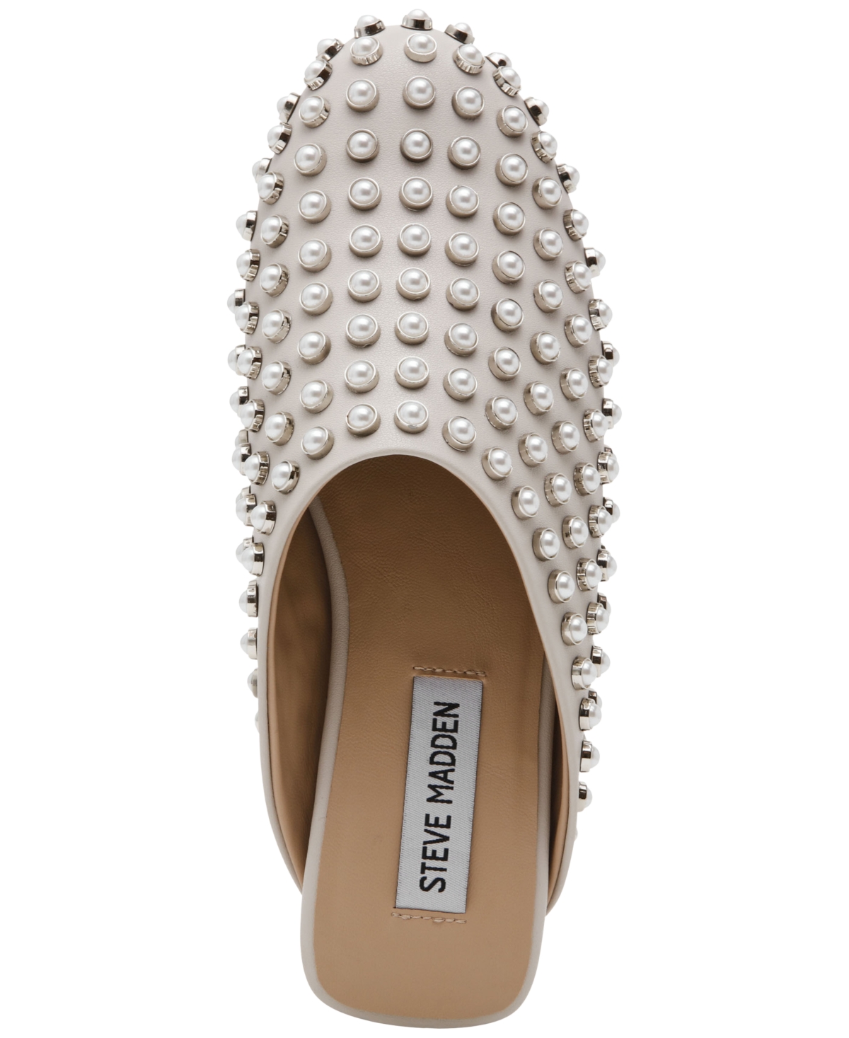 Steve Madden Women's Glimmer Embellished Slide Mule Clogs -Pearl