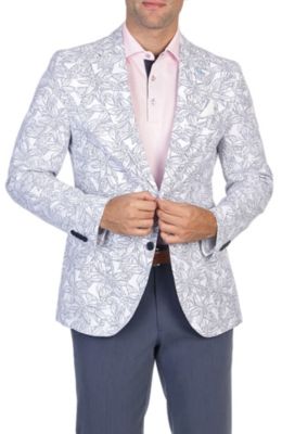 Men's Floral Striped Unlined Sport Coat