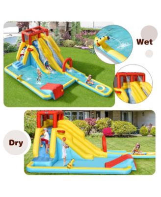 7-in-1 Inflatable Dual Slide Water Park Bounce House With 680W Blower