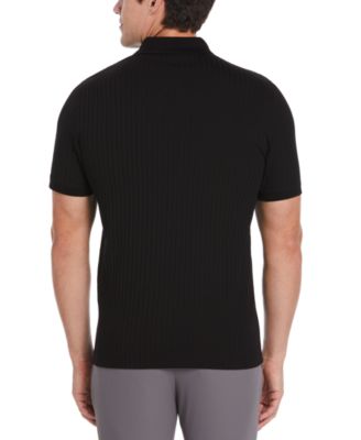 Men's Slim-Fit Ribbed-Knit Quarter-Zip Polo Shirt 