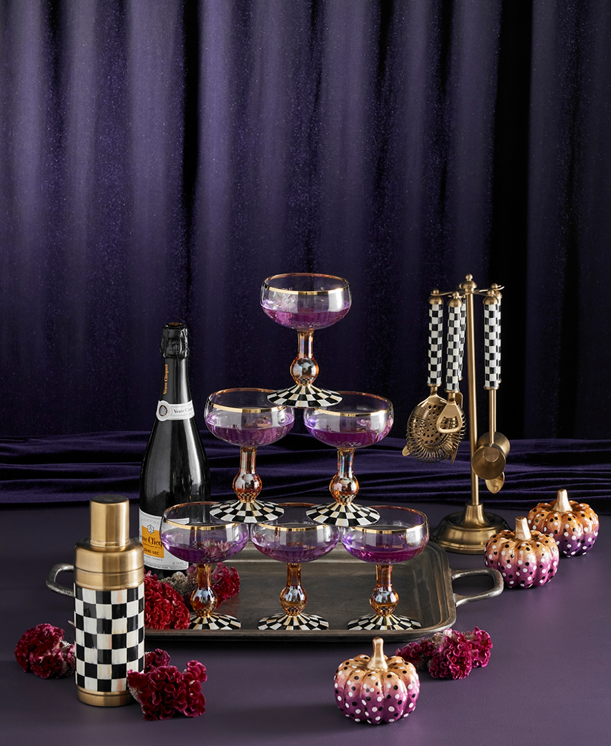 Mackenzie-childs Courtly Check Coupe Glass In No Color