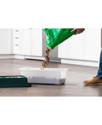 Remington 13lbs/12qt Medium Elevated Dog Food Bowl with Airtight Pet Food Storage Container, Green