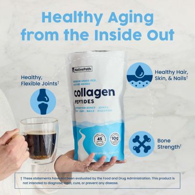 Collagen Peptides Protein - Hydrolyzed Type 1 & 3 Collagen Powder for Skin, Hair, Nails - 15.9 oz (45 Servings)