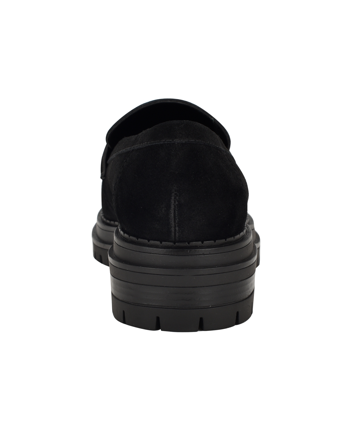 Calvin Klein Women's Grant Lug Sole Penny Loafers In Black Sueded