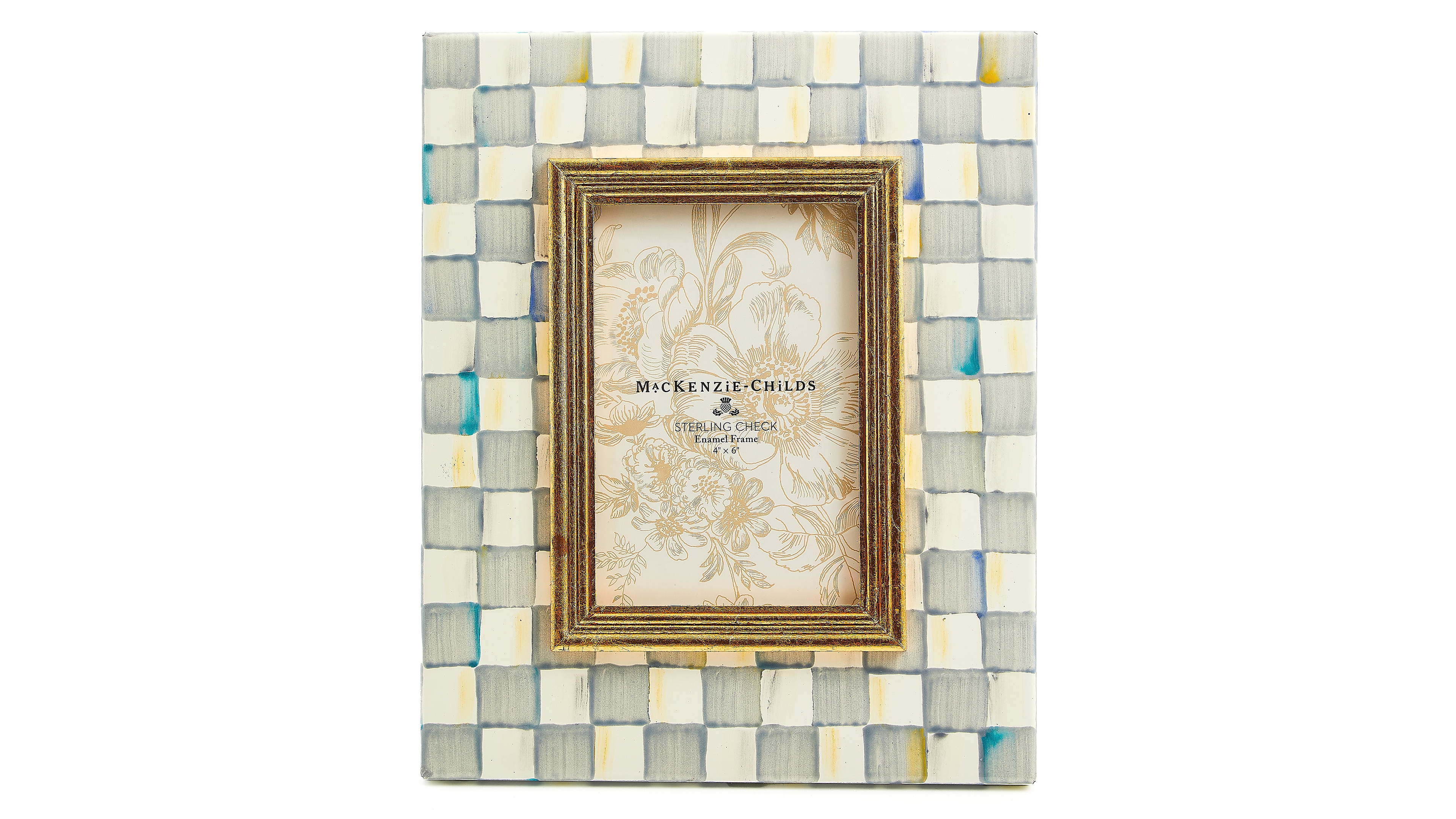 Mackenzie-Childs Sterling Check Frame, 4" x 6"