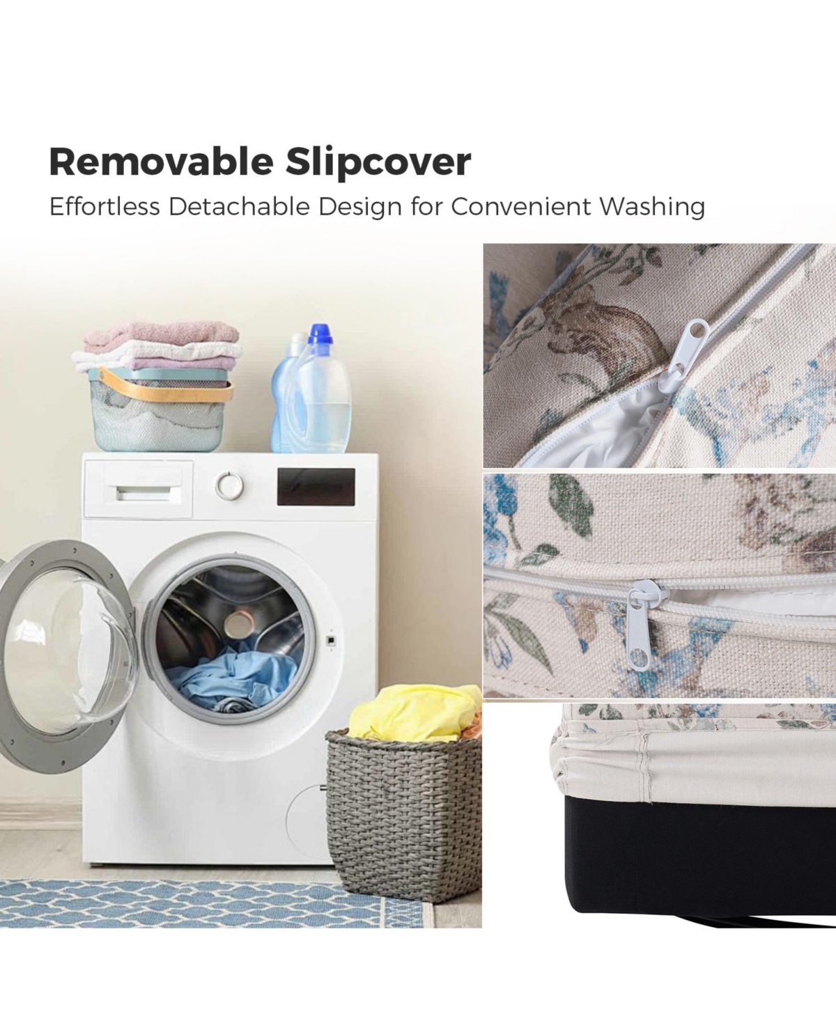 Modern Fabian Slipcovered Swivel Chair with Removable Slipcover