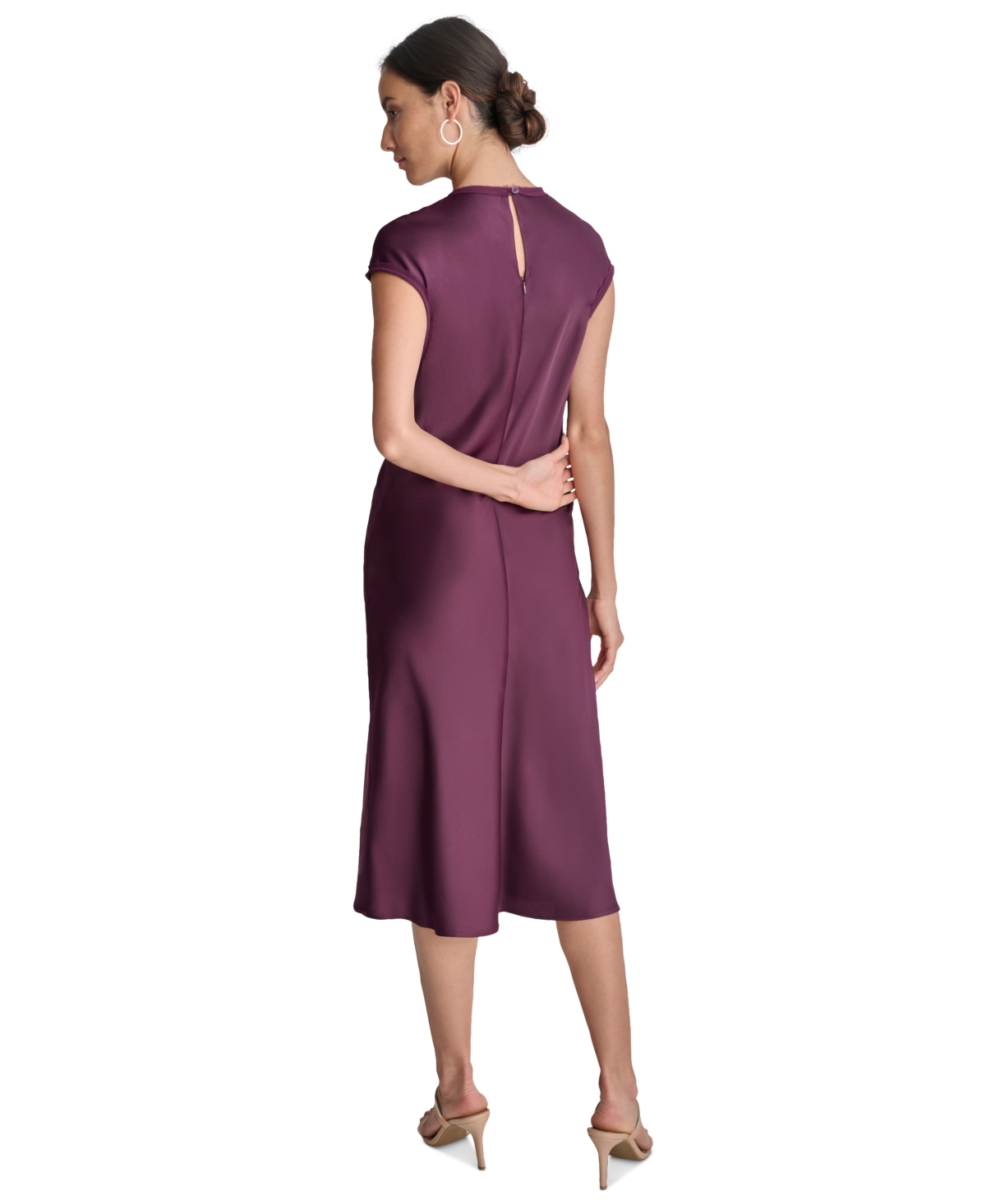 Dkny Women's Round-Neck Cap-Sleeve Midi Sheath Dress