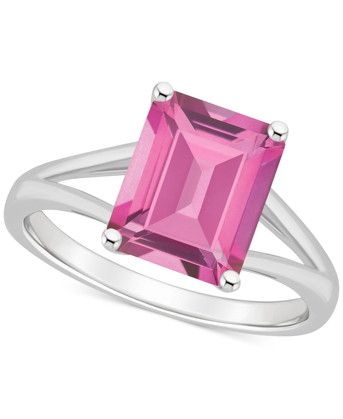 Macy's Mystic Topaz Split Shank Polished Statement Ring (4-1/4 Ct. T.w.) In Sterling Silver (also In Pink T In Pink Topaz