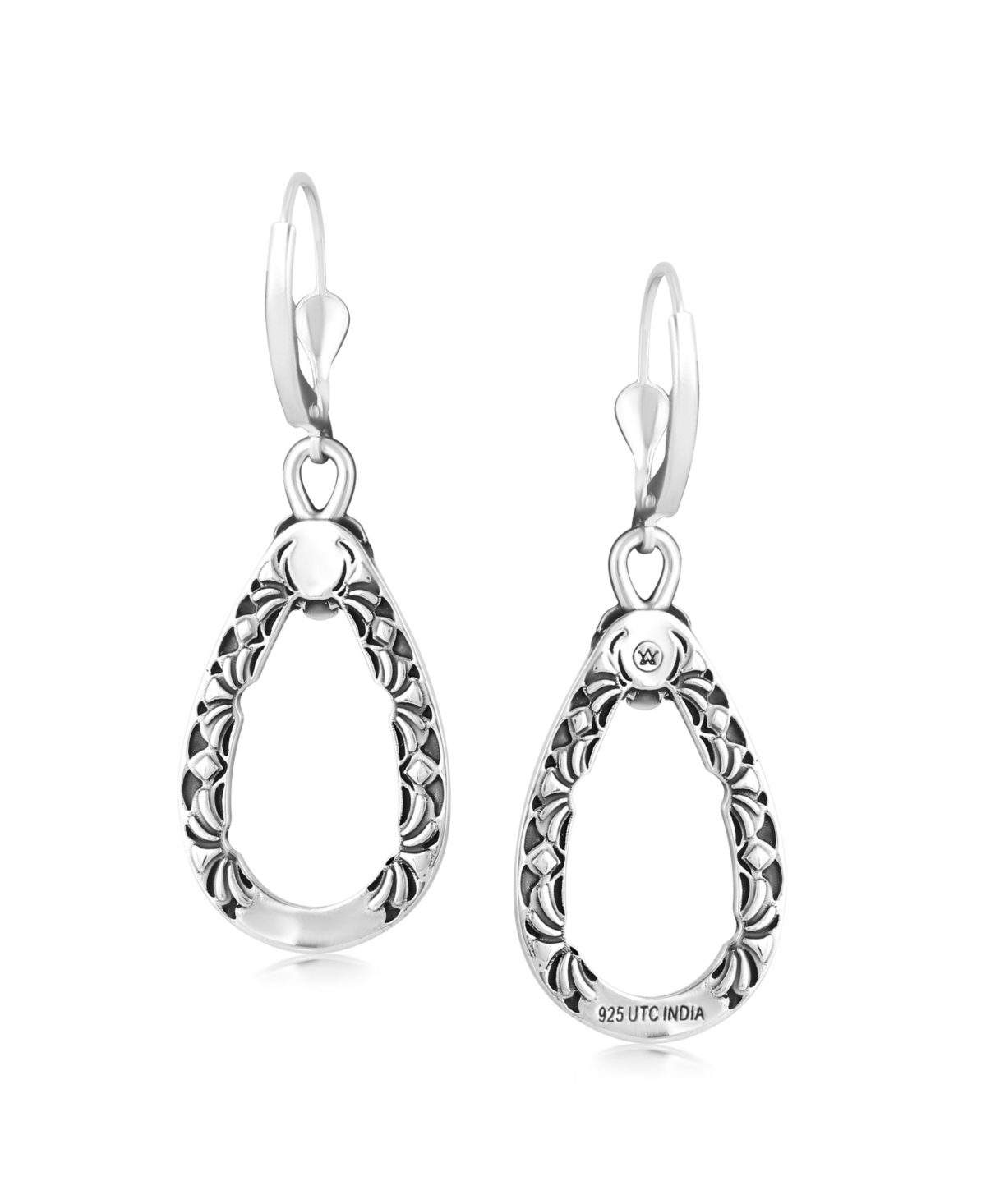 American West Jewelry Sterling SilverGemstone Pear Shaped Lever Back Earrings - White mother of pearl