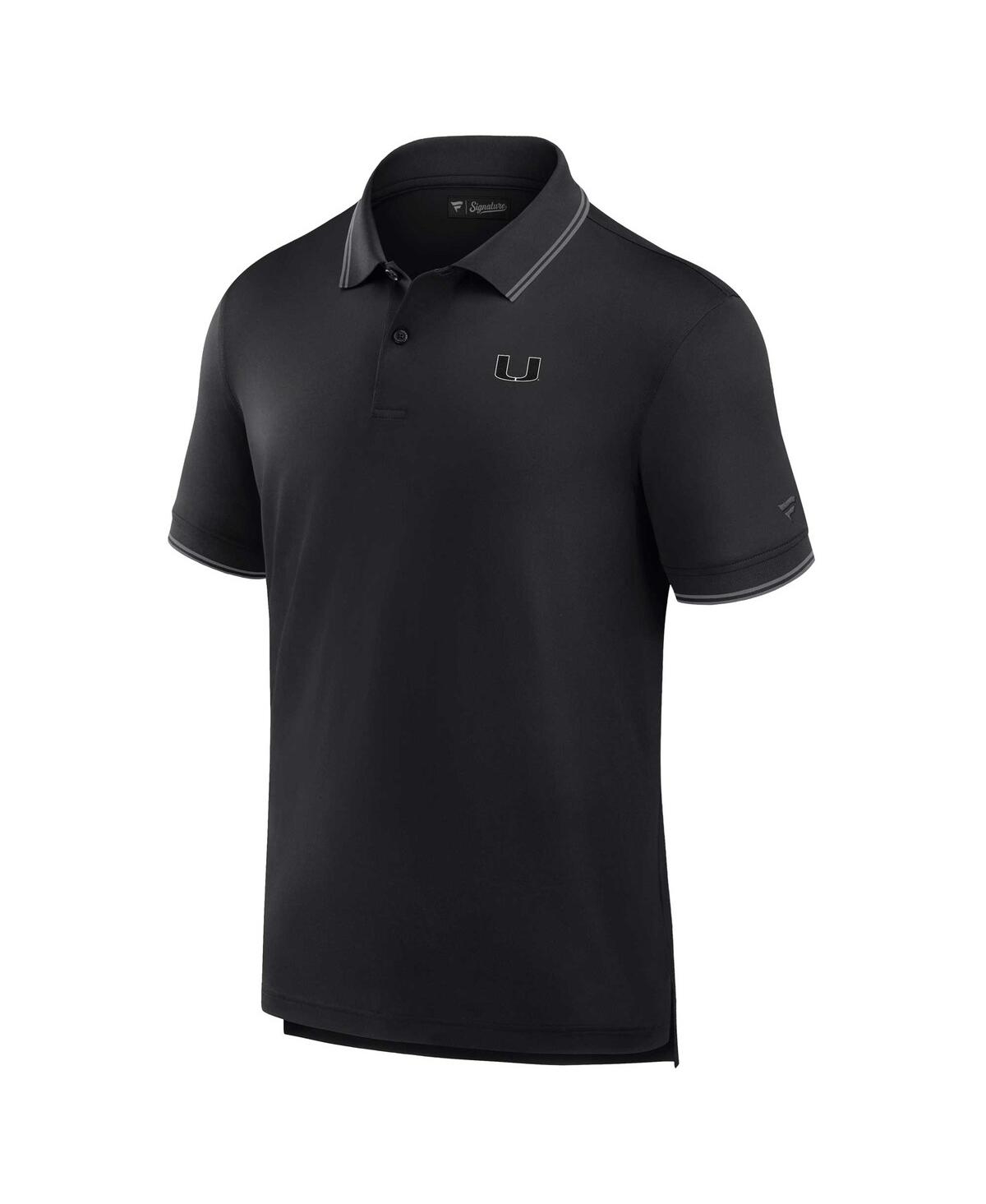 Fanatics Men'sMiami Hurricanes Front Office Pique Polo - Black, Gray