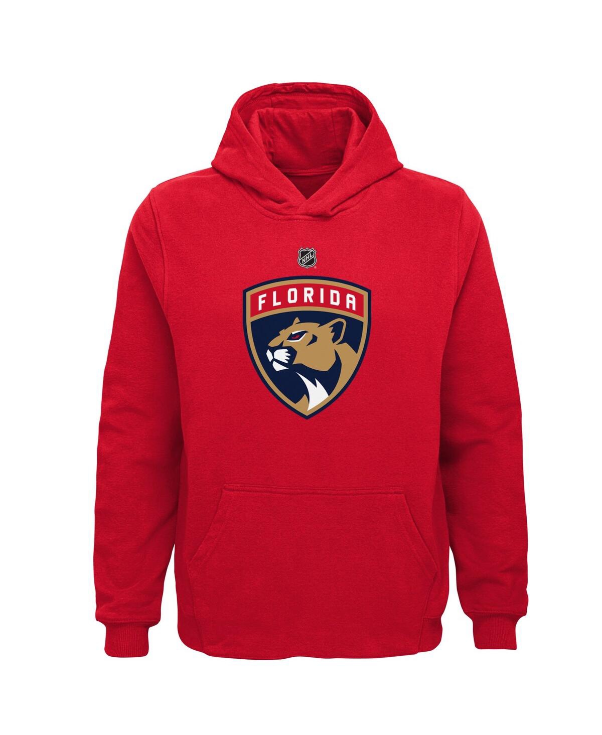 Outerstuff Big Boys And Girls Red Florida Panthers Primary Logo Pullover Hoodie