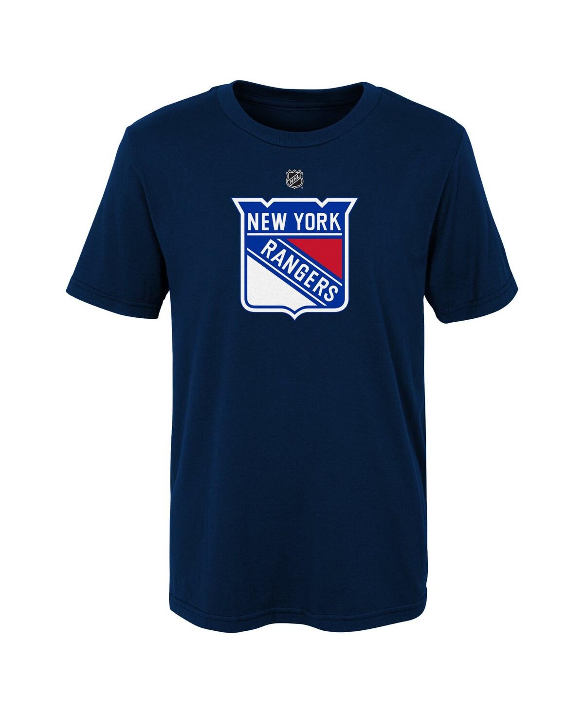 Outerstuff Big Boys And Girls Navy New York Rangers Primary Logo T-shirt In Navy